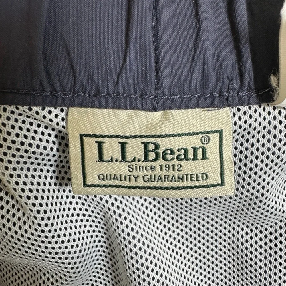 LL Bean Mens Hiking Shorts Gray Blue Nylon Mesh Lined Belted Outdoor 274658